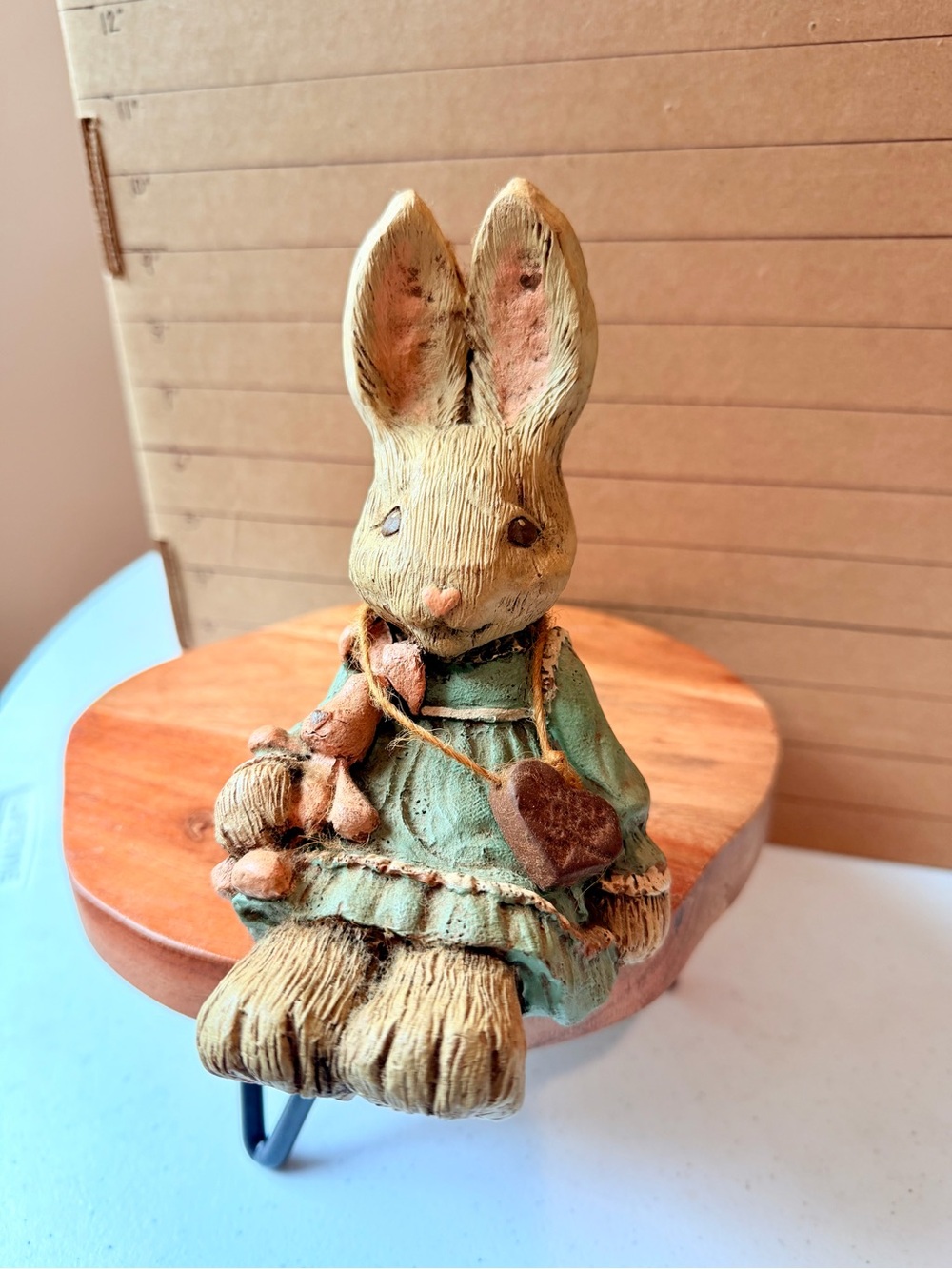 Sarah’s Attic Bunny Figurine in Green Dress